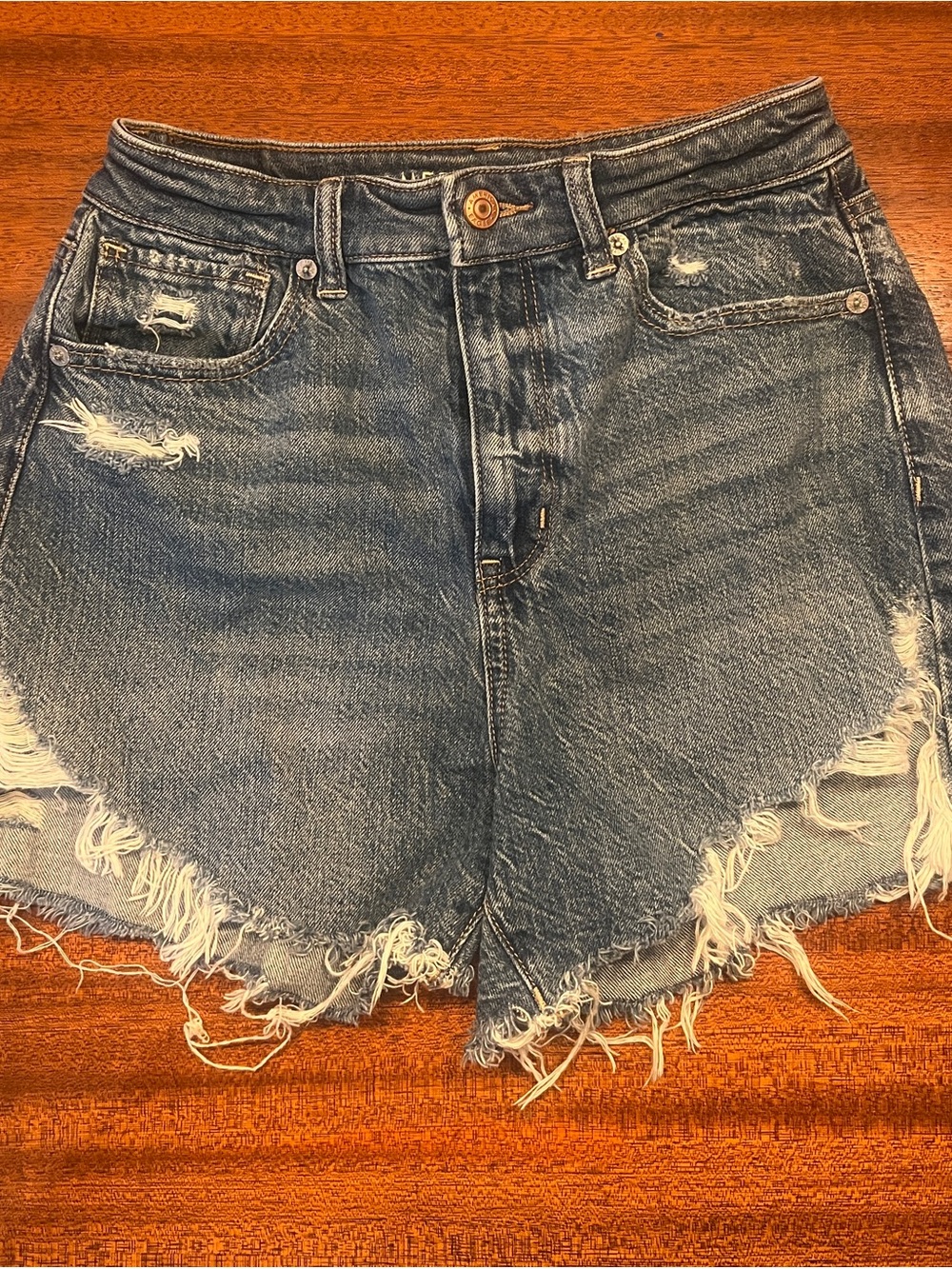 AE Denim Highest Rise Mom Shorts